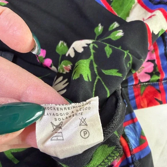 Vintage 80s 90s Leonard 100% silk jersey mikado Floral Women's Tunic Top sz L - Picture 7 of 12